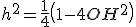 3$h^2=\frac{1}{4}\left(1-4OH^2\right)